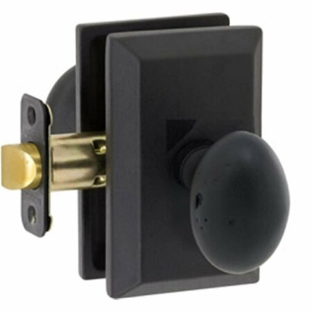 DELANEY DESIGNER Sorrento Series Keyed Entry Door Knob Set With Curved Backplate 681309S